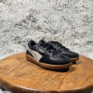 Palermo Leather Kids Size 11.5C Black/Brown Retro Leather Athletic Shoe Sneakers